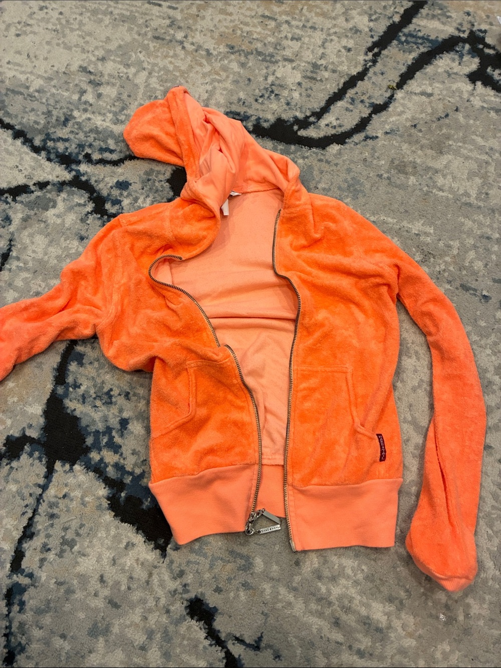 Hard Tail Orange Hooded Zip Terry Sweatshirt